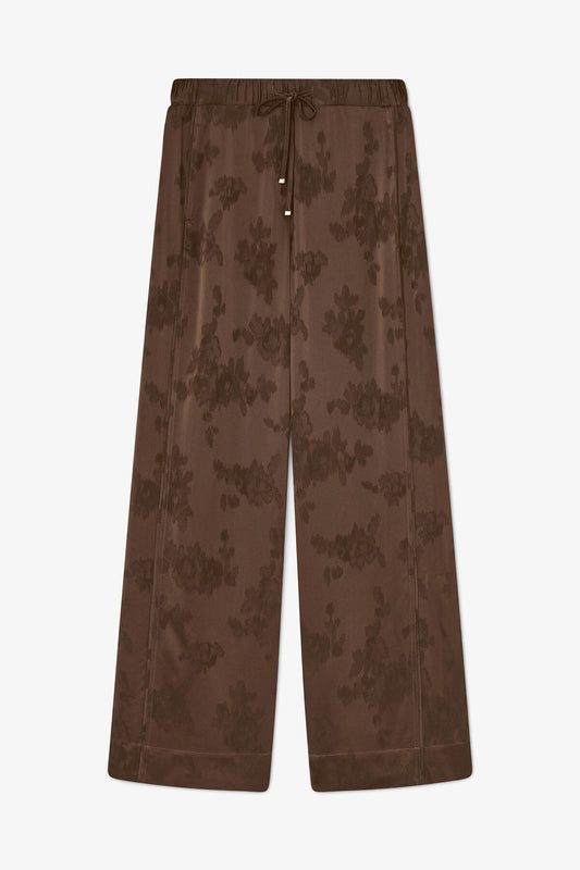 Trousers in Brown Satin