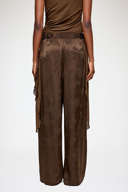 Trousers in Brown Satin