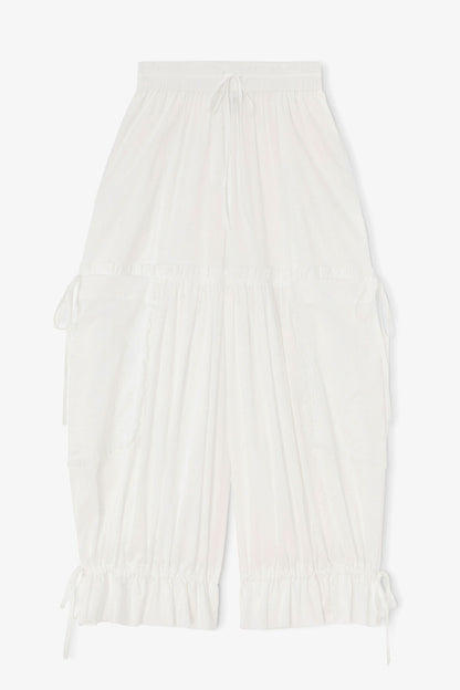 Trousers in White Cotton