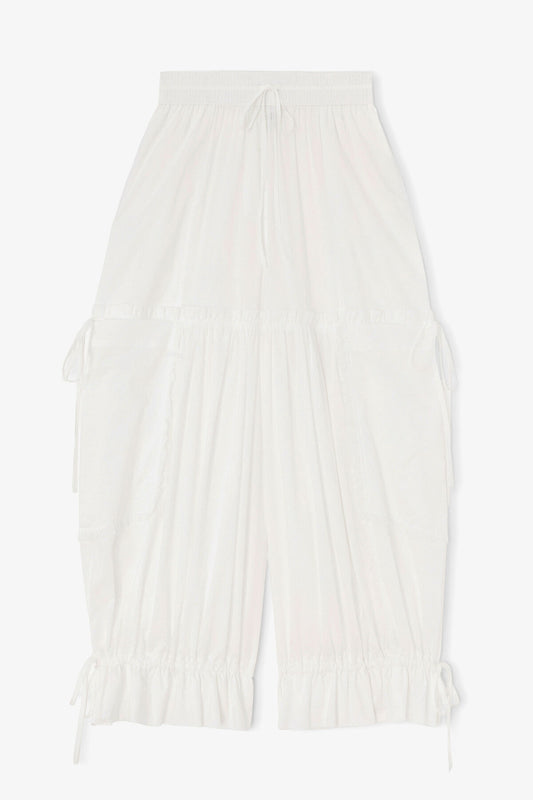 Trousers in White Cotton