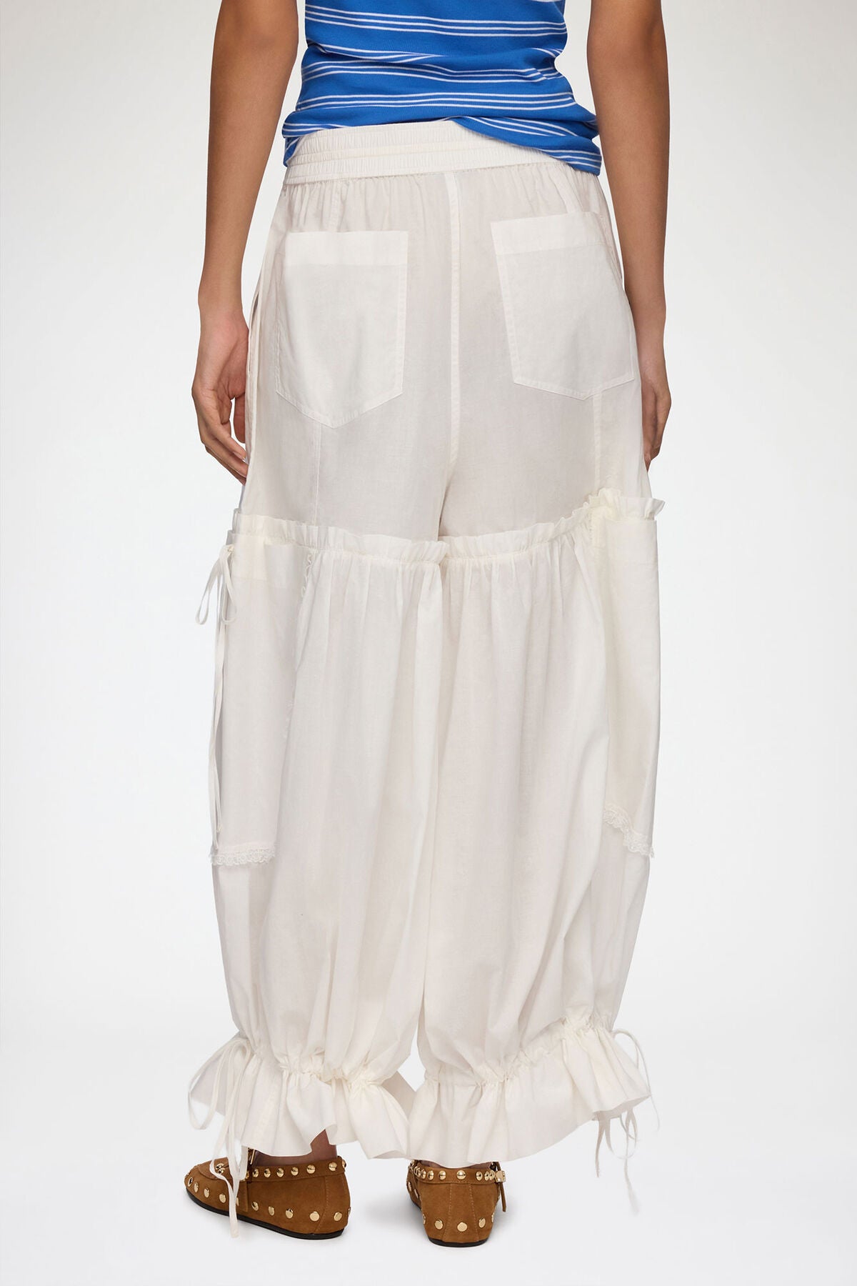 Trousers in White Cotton