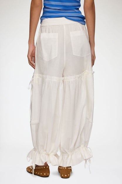 Trousers in White Cotton