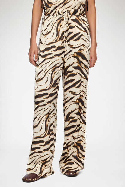 Trousers in Zebra Satin