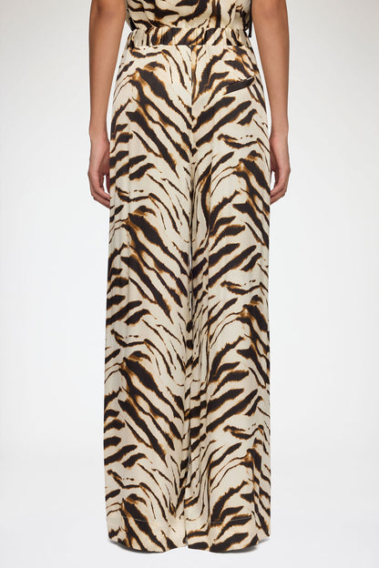 Trousers in Zebra Satin