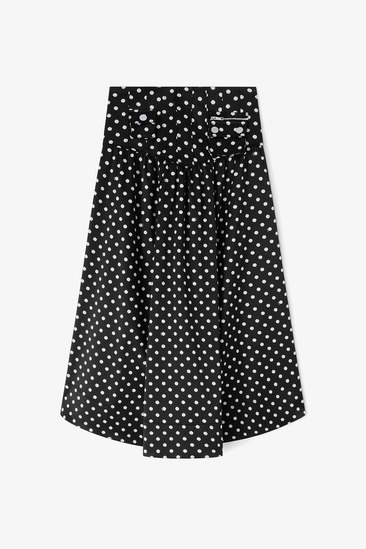 Polka-Dot Satin Corset Skirt