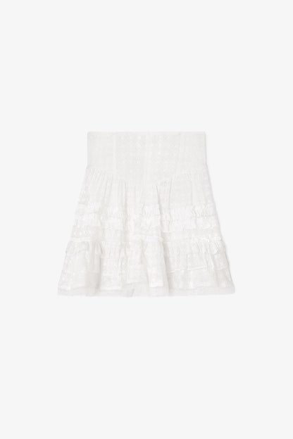 Skirt in White Broderie Anglaise