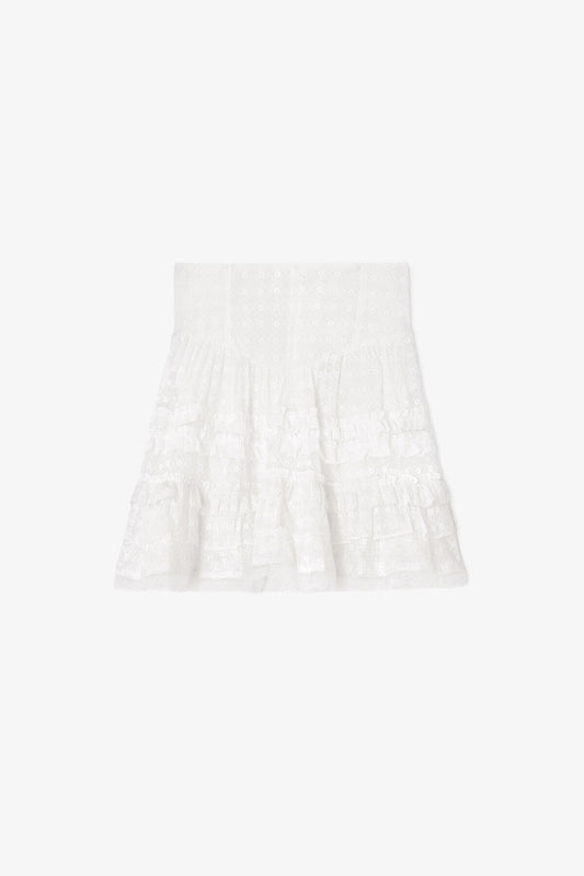 Skirt in White Broderie Anglaise