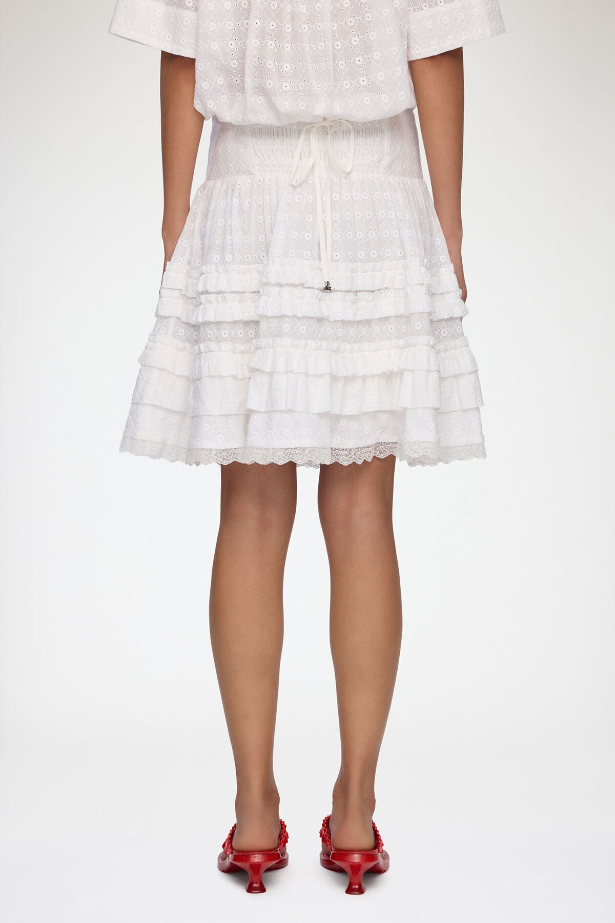 Skirt in White Broderie Anglaise