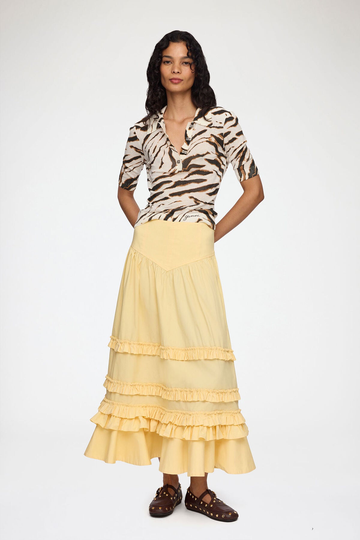 Skirt in Yellow Cotton