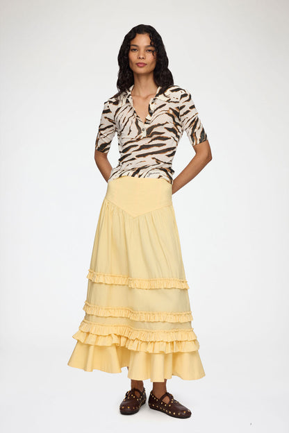 Skirt in Yellow Cotton