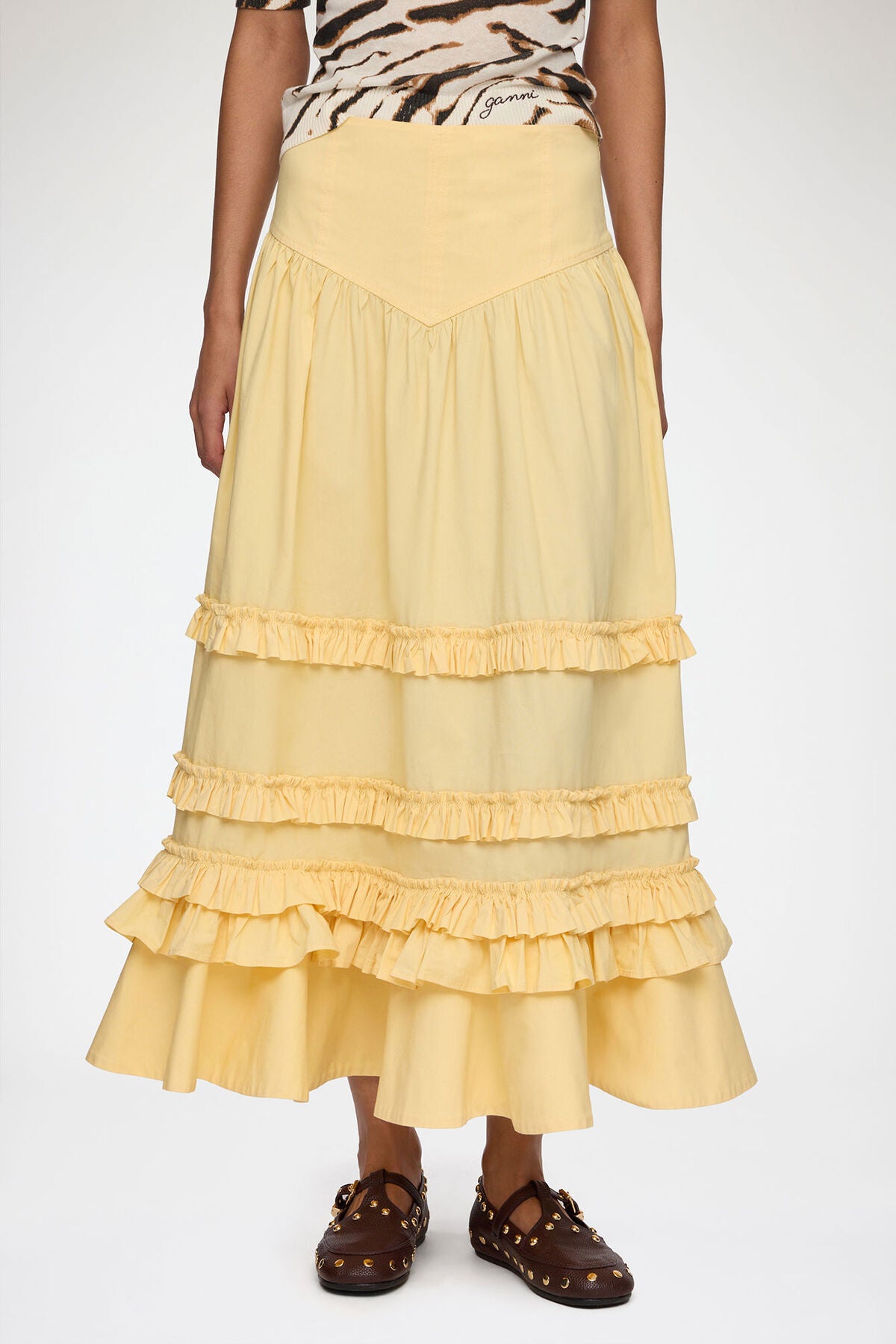 Skirt in Yellow Cotton