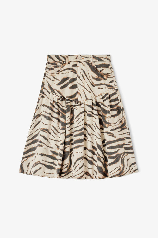 Skirt in Printed Denim