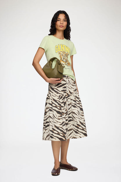 Skirt in Printed Denim