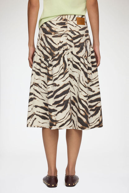 Skirt in Printed Denim