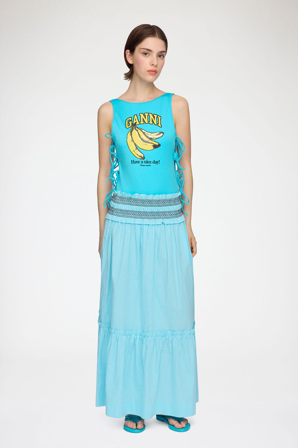 Convertible Skirt in Blue Check
