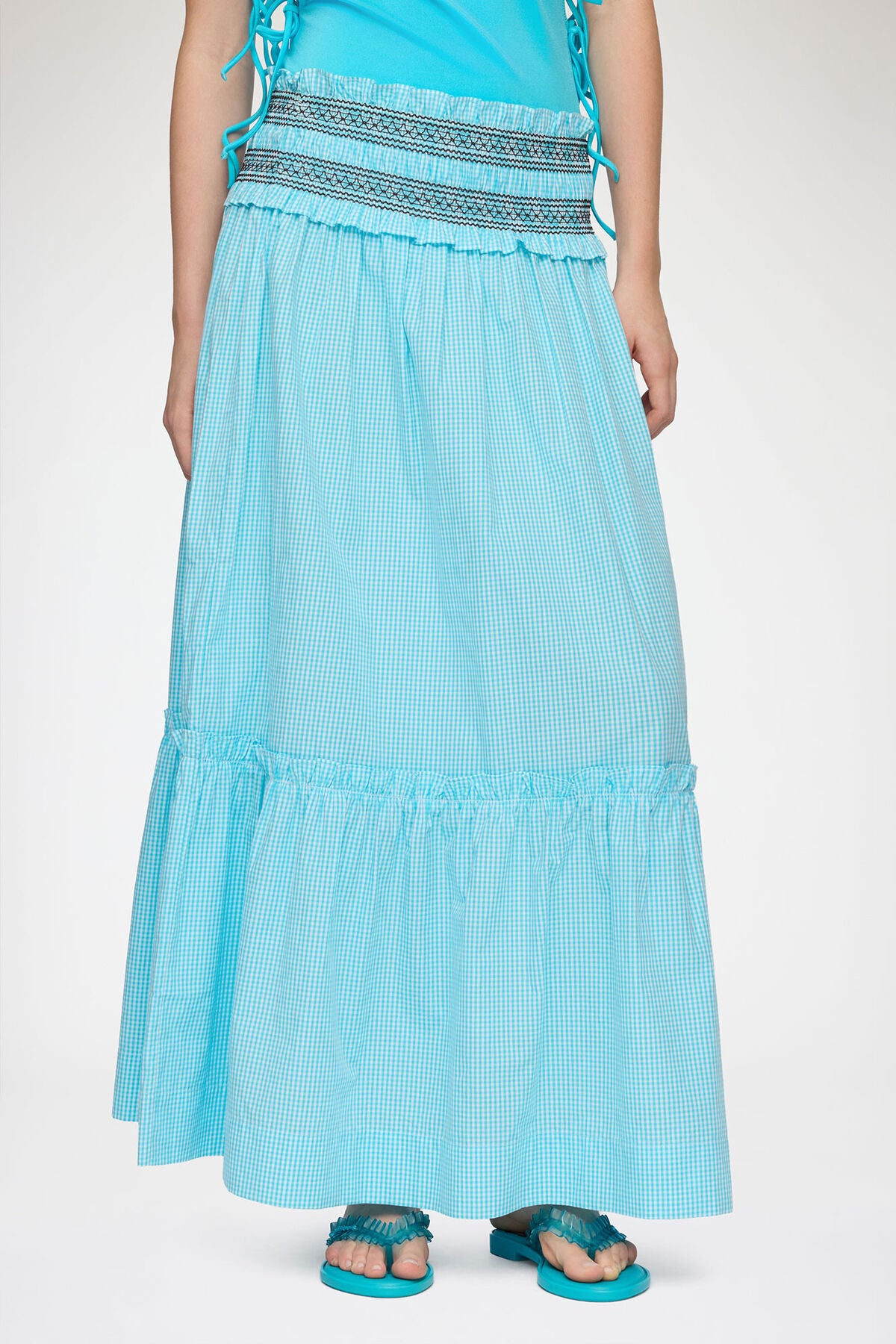Convertible Skirt in Blue Check
