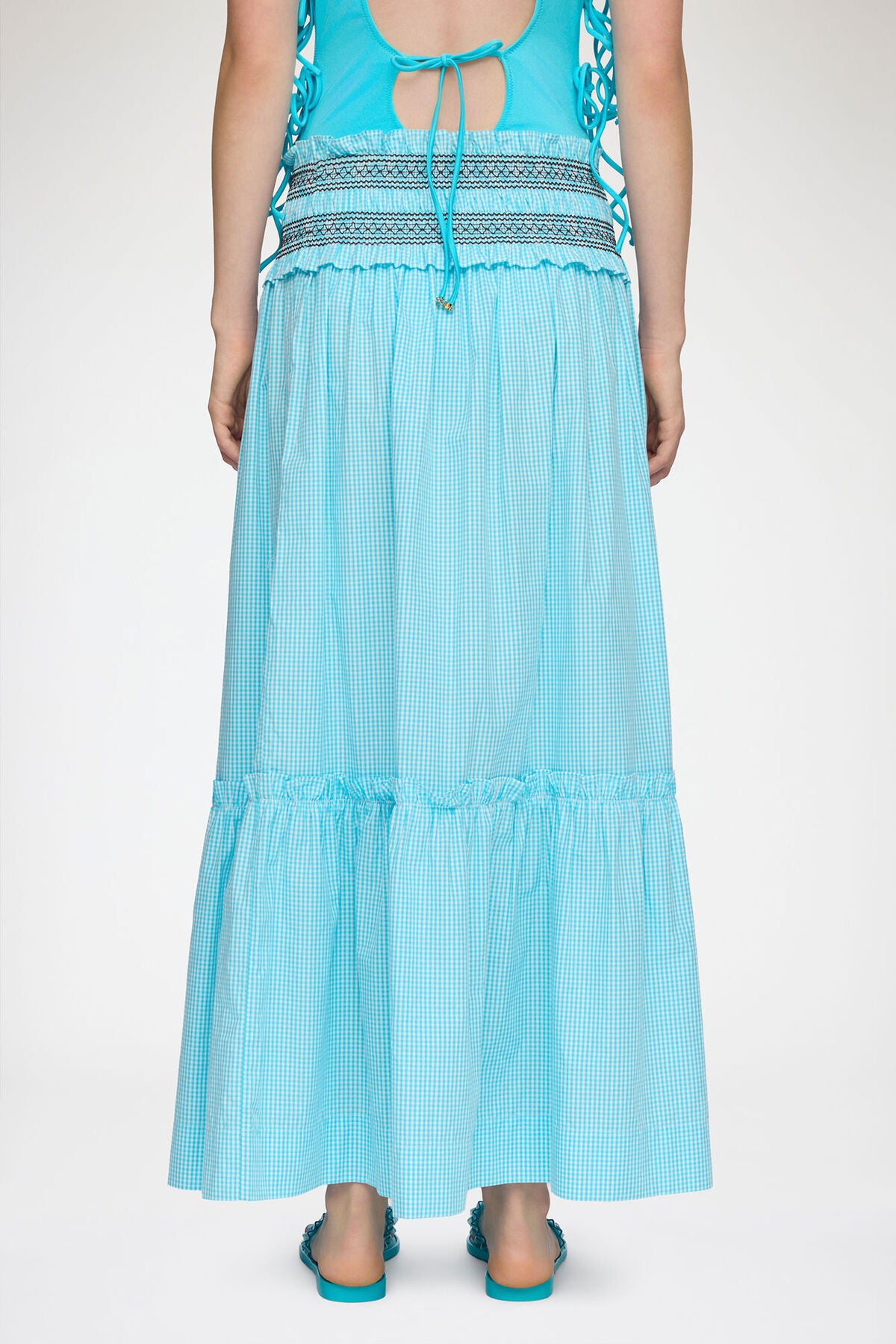 Convertible Skirt in Blue Check