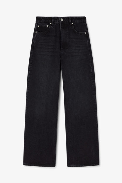 Izey Jeans in Black Rigid Denim