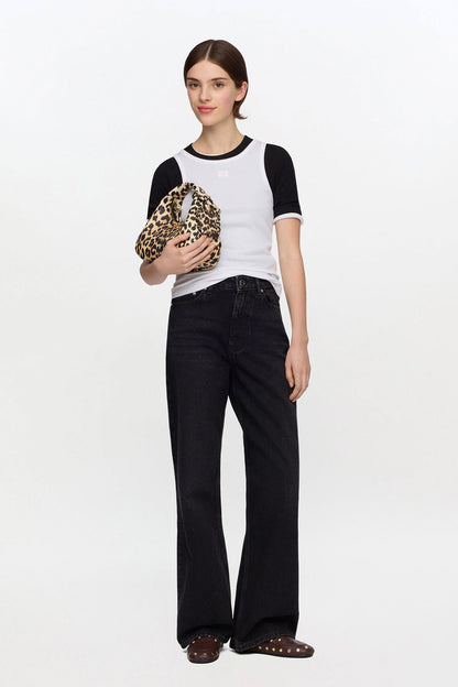 Izey Jeans in Black Rigid Denim