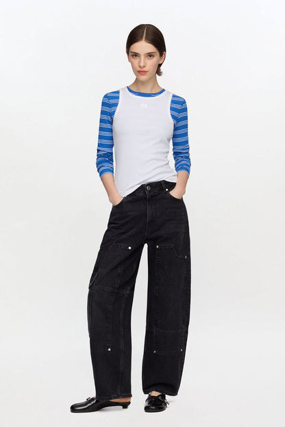 Audri Jeans in Black Rigid Denim