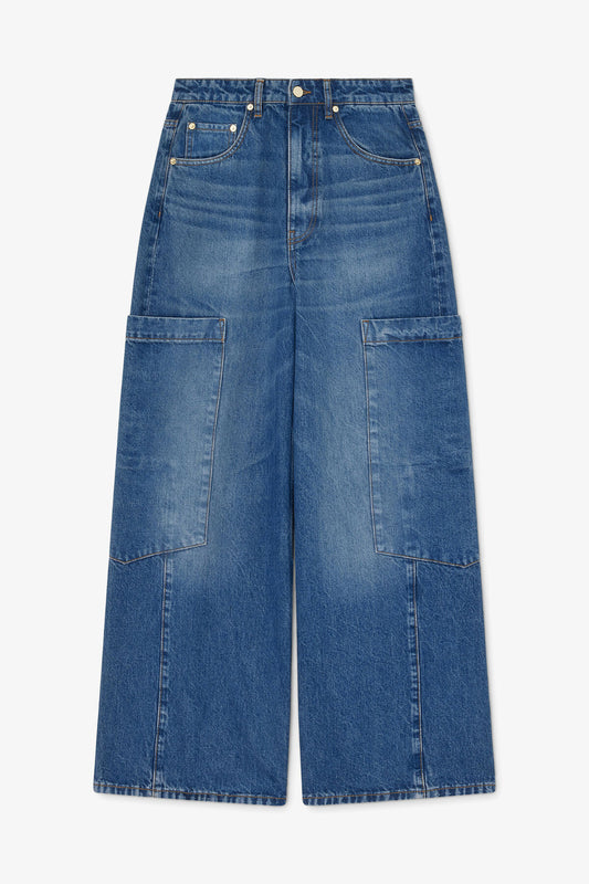 Baggy Cargo Jeans in Rigid Denim