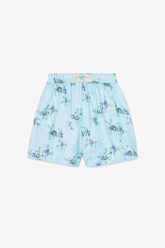 Shorts in Printed Silk