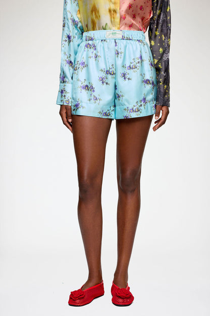 Shorts in Printed Silk