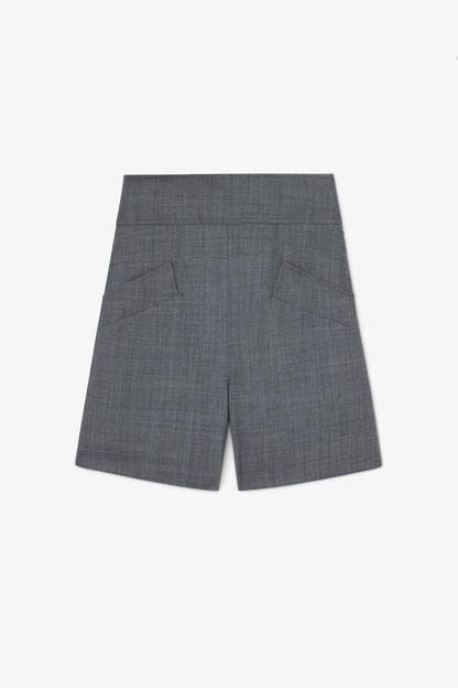Shorts in Grey Wool Melange
