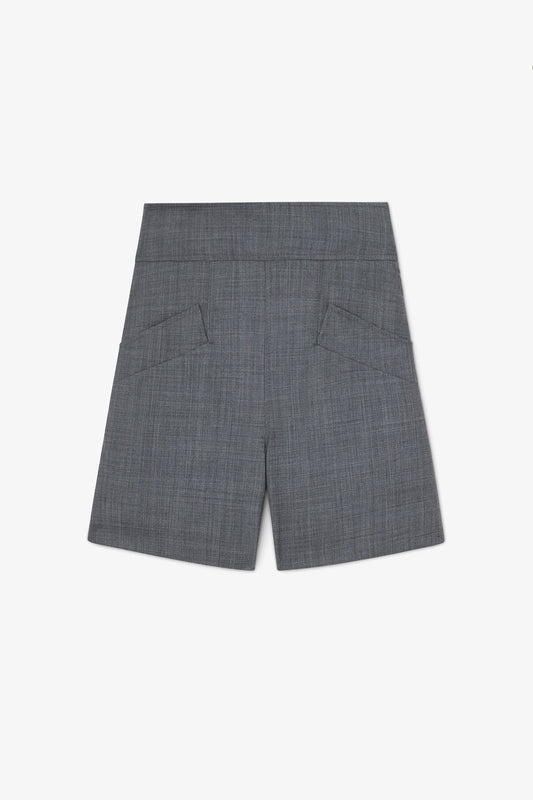 Shorts in Grey Wool Melange