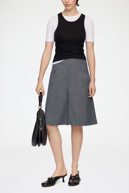 Shorts in Grey Wool Melange