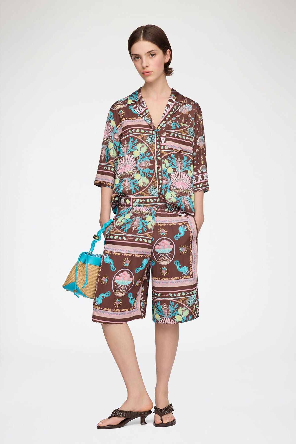 Shorts in Printed Twill