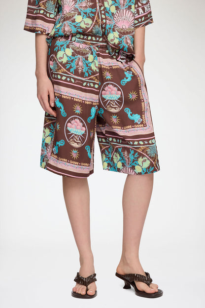Shorts in Printed Twill