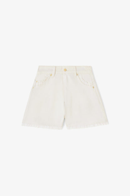 Shorts in White Denim