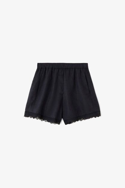 Shorts in Black Linen