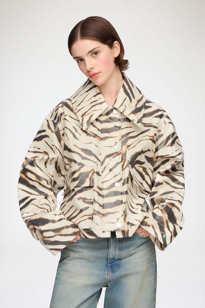 Jacket in Laminated Zebra