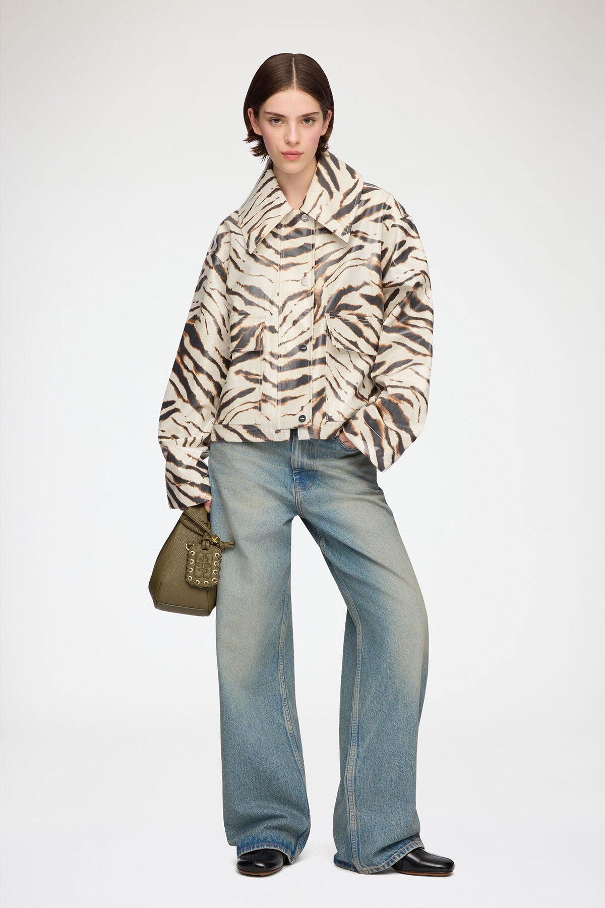 Jacket in Laminated Zebra