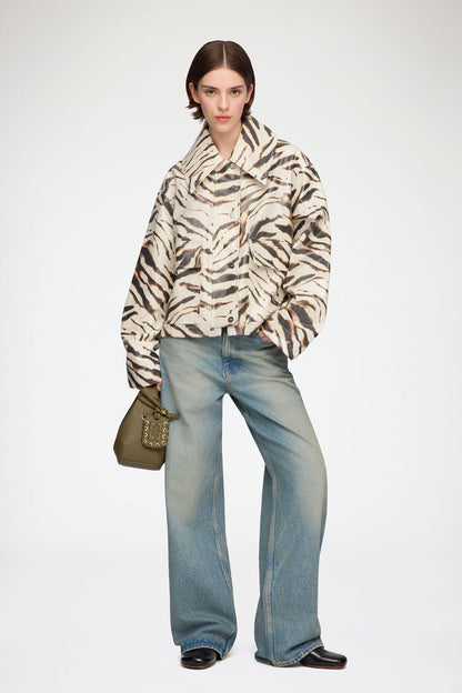 Jacket in Laminated Zebra