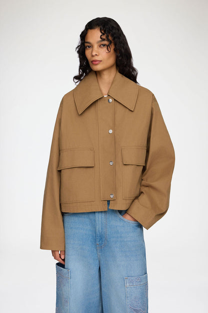 Jacket in Brown Canvas