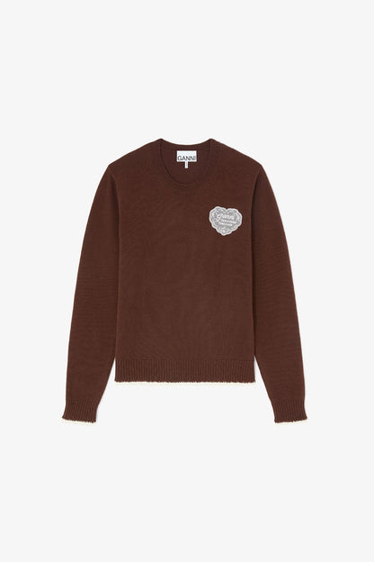 Crewneck in Brown Wool