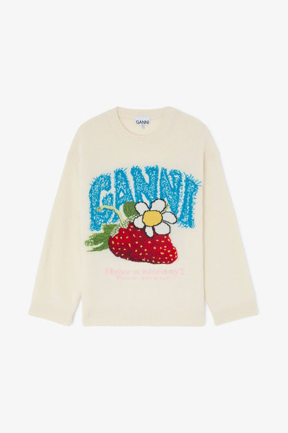 Oversized Jumper with Strawberry