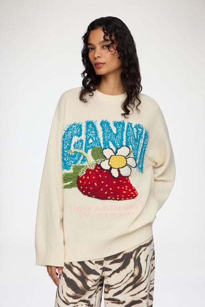 Oversized Jumper with Strawberry