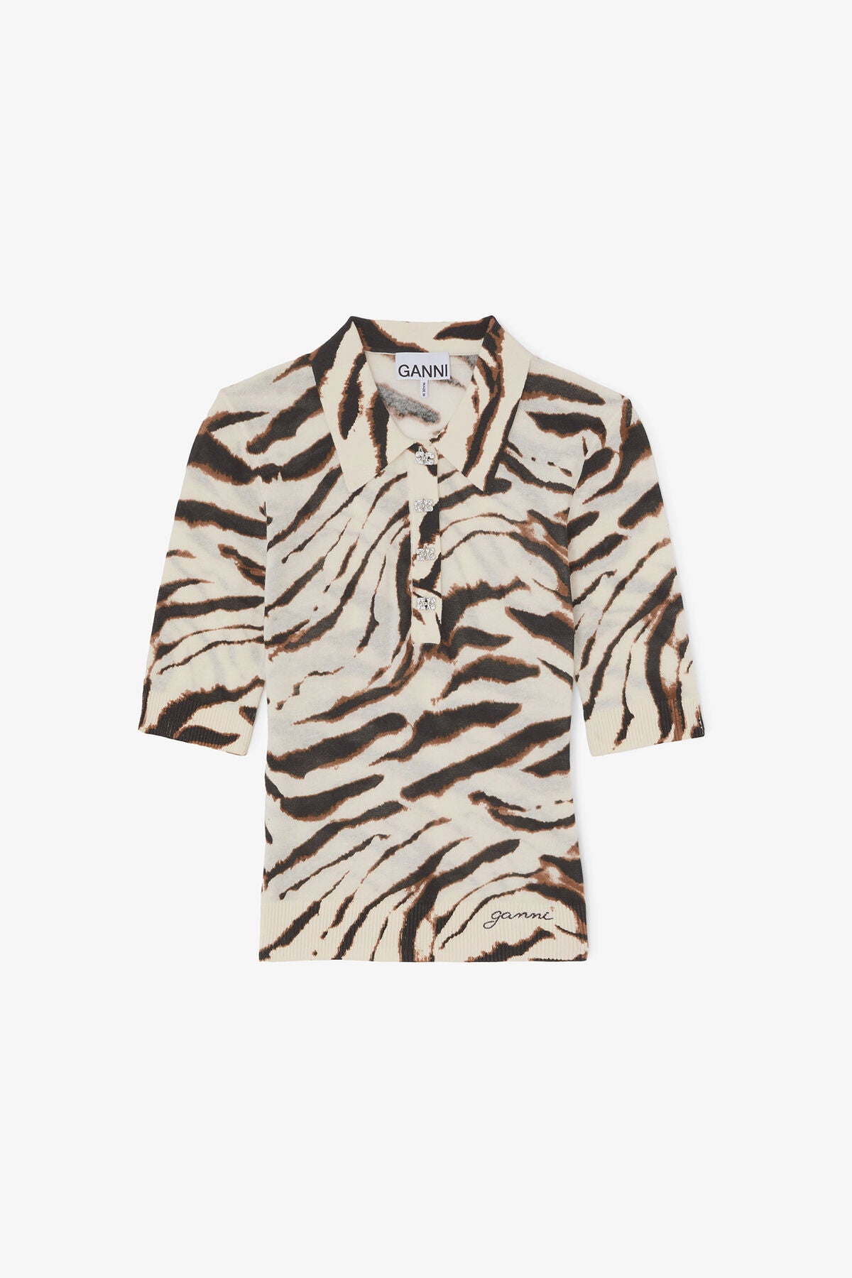 Polo Shirt in Zebra Cotton