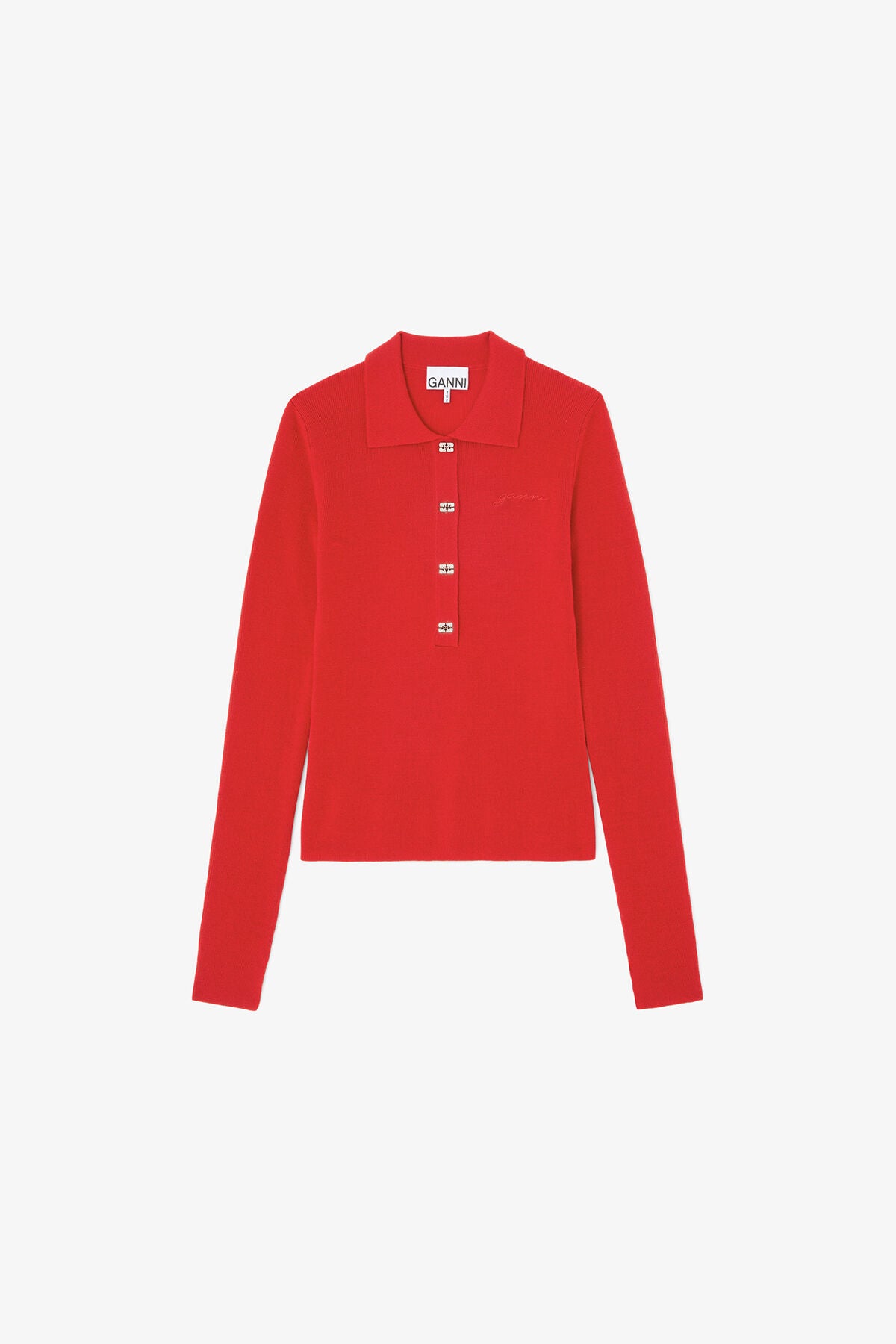 Polo Shirt in Red Merino
