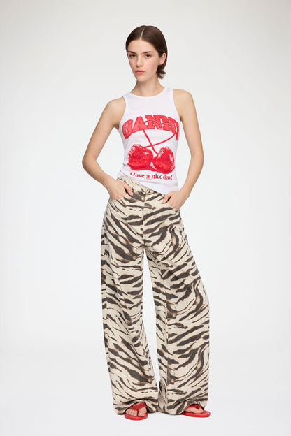 Lari Wide Jeans in Zebra Denim