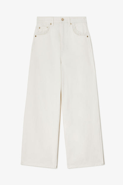 Lari Straight Jeans in White Denim