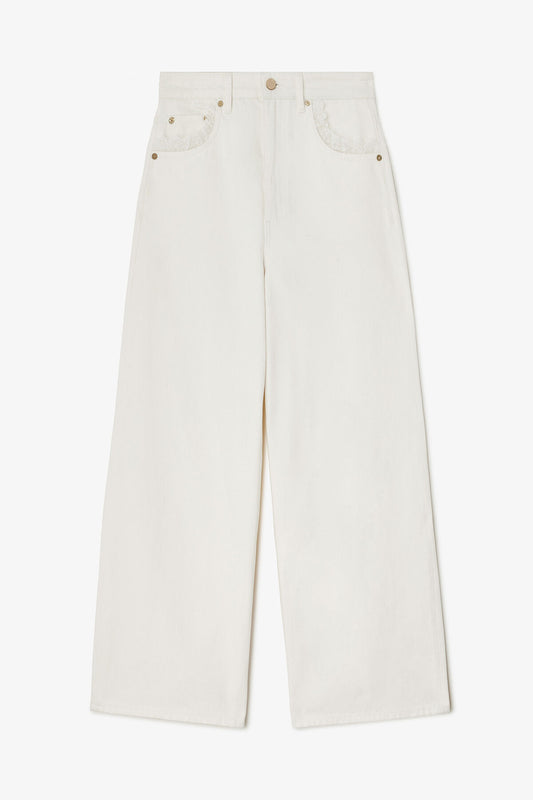 Lari Straight Jeans in White Denim