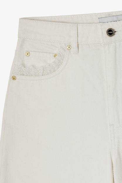 Lari Straight Jeans in White Denim