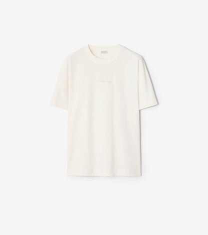 Check Cursive Logo Cotton T-shirt in Black