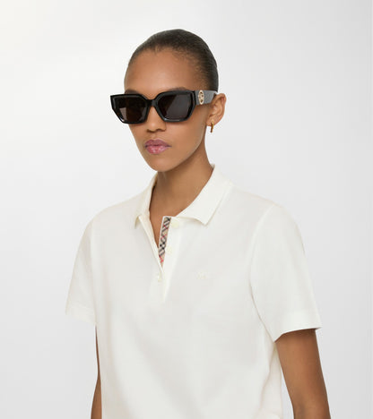 Cotton Polo Shirt in Chalk white