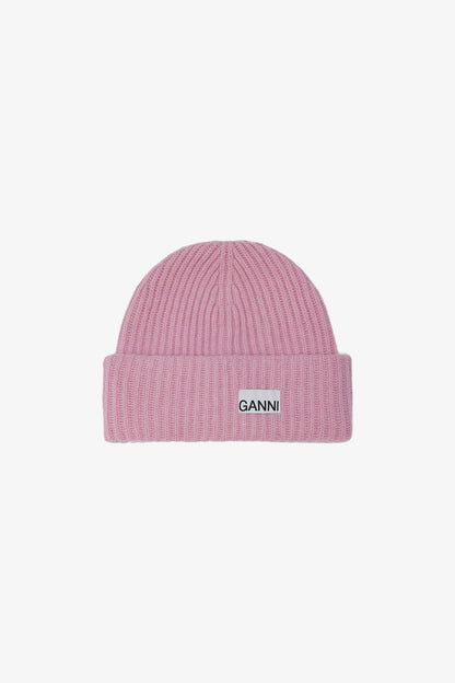 Oversized Wool Rib Knit Beanie